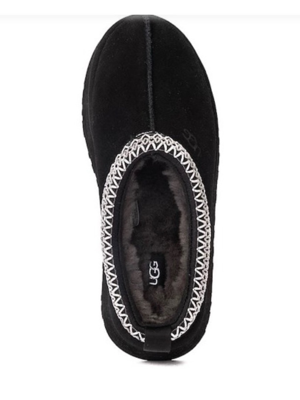 UGG Women's Black Suede Platform Shearling-Lined Slip-On Slippers